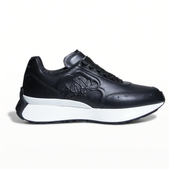 COPY - Alexander McQueen Black Leather Runners - Picture 1 of 3